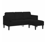 vidaXL Ensemble de Canapés avec Coussin Noir Polyester | Des lignes épurées qui s'intègrent bien dans une déco moderne, Un rembourrage en mousse pour un confort relaxant,