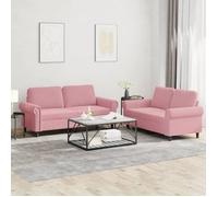 vidaXL 2-delige Loungeset met kussens fluweel roze3202213 Rose G