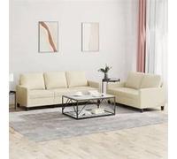 vidaXL Ensemble de Canapés avec Coussins 2 pcs, Canapés avec Accoudoirs et Dossier, Ensemble de Meubles, Mobilier de Salon, 3201419 Beige G
