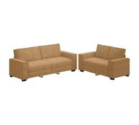 vidaXL Ensemble de canapés avec coussins 2 pièces velours marron