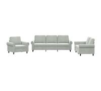 vidaXL Ensemble de canapés 3 pièces Velours Gris clair avec coussins