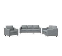 vidaXL Ensemble de Canapés avec Coussins 3 pcs, Canapés avec Accoudoirs et Dossier, Ensemble de Meubles, Mobilier de Salon, Moderne, Gris Clair Tissu