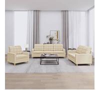 vidaXL Ensemble de Canapés avec Coussins 3 pcs, Canapés avec Accoudoirs et Dossier, Ensemble de Meubles, Mobilier de Salon, 3201244