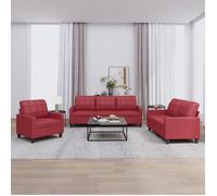 vidaXL Ensemble de Canapés avec Coussins 3 pcs, Canapés avec Accoudoirs et Dossier, Ensemble de Meubles, Mobilier de Salon, 3201341