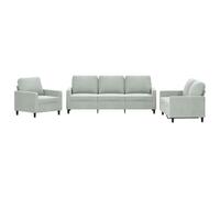 vidaXL Ensemble de Canapés avec Coussins 3 pcs, Canapés avec Accoudoirs Rembourrés, Ensemble de Meubles Salle de Séjour, Moderne, Gris Clair Velours