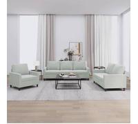 vidaXL Ensemble de canapés 3 pcs – Accoudoirs rembourrés, coussins, moderne, velours gris clair