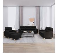 vidaXL Ensemble de Canapés avec Coussins 4 pcs, Canapés avec Accoudoirs, Ensemble de Meubles avec Repose-pieds Salon, 3201564