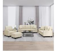 vidaXL Ensemble de Canapés avec Coussins 4 pcs, Canapés avec Accoudoirs et Dossier, Ensemble de Meubles avec Repose-pied 3201354