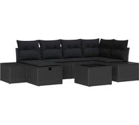 vidaXL Ensemble de canapés avec coussins 6 pcs Poly-Rattan