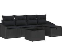 vidaXL Ensemble de canapés avec coussins 6 pcs Poly-Rattan