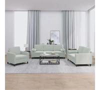 vidaXL Ensemble de canapés avec coussins - Gris clair velours