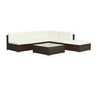 vidaXL Ensemble de canapés de jardin 16 pcs. Poly rotin brun