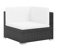 vidaXL Ensemble de salon de jardin 7 pièces en poly rotin avec coussins Noir
