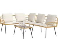 Ensemble de canapés de jardin vidaXL avec coussins, 2 pièces, en polyrotin naturel