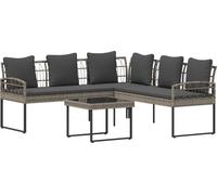 vidaXL Ensemble de canapés de jardin, 2 pièces, gris, en résine tressée, structure en acier