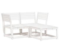 vidaXL Ensemble de canapés de jardin 3 pièces blanc pin massif