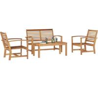 vidaXL Ensemble de canapés de jardin 4 pcs Nature bois massif teck
