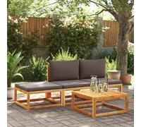 vidaXL Ensemble de canapés de jardin 4 pièces avec coussins en bois d'acacia et corde