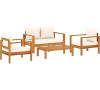 vidaXL Ensemble de canapés de jardin 4 pièces avec coussins en bois massif d'acacia