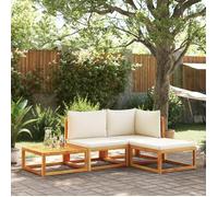 VIDAXL Ensemble de canapés de jardin 4 pièces - Sofa set - avec coussins - en bois d'acacia et rotin 65x65x65 cm M10954