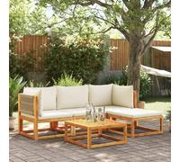 vidaXL Ensemble de canapés de jardin 5 pièces avec coussins en bois d'acacia et corde