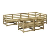 vidaXL Ensemble de canapés de jardin, 7 pièces, en pin imprégné