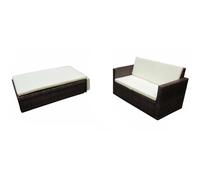 vidaXL Ensemble de canapés de jardin 7 pièces poly rotin brun