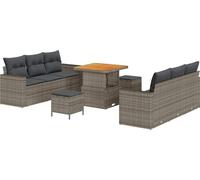 vidaXL Ensemble de canapés de jardin 9 pcs Gris Poly-Rotin