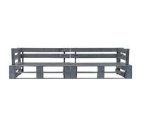 vidaXL Ensemble de canapés de jardin en palettes de bois 2 pièces Gris