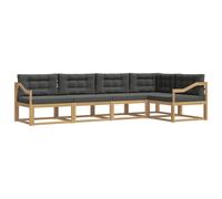 vidaXL Ensemble de canapés d'extérieur 4 pcs Blanc et Anthracite, Ensemble mobilier de Jardin Moderne, résistant aux intempéries, canapé d'angle Confortable, Parfait pour la Piscine
