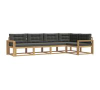 vidaXL Ensemble de canapés d'extérieur 4 pcs Blanc et Anthracite, Ensemble mobilier de Jardin Moderne, résistant aux intempéries, canapé d'angle Confortable, Parfait pour la Piscine