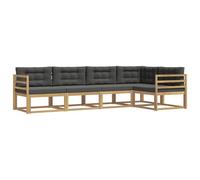 vidaXL Ensemble de canapés d'extérieur 4 pcs Blanc et Anthracite, Ensemble mobilier de Jardin Moderne, résistant aux intempéries, canapé d'angle Confortable, Parfait pour la Piscine