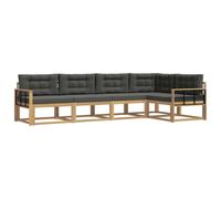 vidaXL Ensemble de canapés d'extérieur 4 pcs Blanc et Anthracite, Ensemble mobilier de Jardin Moderne, résistant aux intempéries, canapé d'angle Confortable, Parfait pour la Piscine