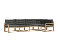 vidaXL Ensemble de canapés d'extérieur 4 pcs Blanc et Anthracite, Ensemble mobilier de Jardin Moderne, résistant aux intempéries, canapé d'angle Confortable, Parfait pour la Piscine