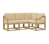 vidaXL Ensemble de canapés d'extérieur 4 pcs Blanc et Beige, Canapé d'extérieur Moderne, Salon d'été, Meubles sectionnels, assises durables pour Le Patio, la terrasse