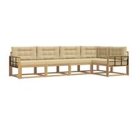 vidaXL Ensemble de canapés d'extérieur 4 pcs Blanc et Beige Polyester, Ensemble mobilier de Jardin Moderne, résistant aux intempéries, canapé d'angle Confortable, Parfait pour la Piscine