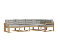 vidaXL Ensemble de canapés d'extérieur 4 pcs Blanc et Gris Clair, Ensemble mobilier de Jardin Moderne, résistant aux intempéries, canapé d'angle Confortable, Parfait pour la Piscine