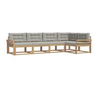 vidaXL Ensemble de canapés d'extérieur 4 pcs Blanc et Gris Clair, Ensemble mobilier de Jardin Moderne, résistant aux intempéries, canapé d'angle Confortable, Parfait pour la Piscine