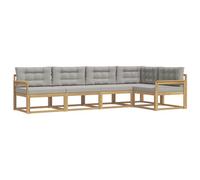 vidaXL Ensemble de canapés d'extérieur 4 pcs Blanc et Gris Clair, Ensemble mobilier de Jardin Moderne, résistant aux intempéries, canapé d'angle Confortable, Parfait pour la Piscine