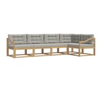 vidaXL Ensemble de canapés d'extérieur 4 pcs Blanc et Gris Clair, Ensemble mobilier de Jardin Moderne, résistant aux intempéries, canapé d'angle Confortable, Parfait pour la Piscine
