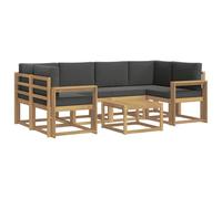 vidaXL Ensemble de canapés d'extérieur 7 pcs Blanc et Anthracite, Canapé de Jardin, mobilier Moderne, Coin détente, sièges Piscine, Arrangement en Bois