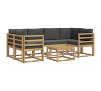 vidaXL Ensemble de canapés d'extérieur 7 pcs Blanc et Anthracite, Canapé de Jardin, mobilier Moderne, Coin détente, sièges Piscine, Arrangement en Bois