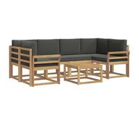 vidaXL Ensemble de canapés d'extérieur 7 pcs Blanc et Anthracite, Canapé de Jardin, mobilier Moderne, Coin détente, sièges Piscine, Arrangement en Bois