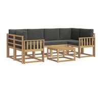 vidaXL Ensemble de canapés d'extérieur 7 pcs Blanc et Anthracite, Canapé de Jardin, mobilier Moderne, Coin détente, sièges Piscine, Arrangement en Bois
