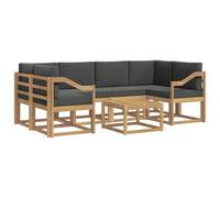 vidaXL Ensemble de canapés d'extérieur 7 pcs Blanc et Anthracite, Canapé de Jardin, mobilier Moderne, Coin détente, sièges Piscine, Arrangement en Bois