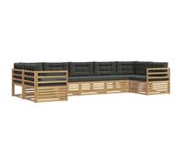 vidaXL Ensemble de canapés d'extérieur 7 pcs Blanc et Anthracite, Canapés de Jardin, mobilier Moderne pour l'extérieur, Confort au Bord de la Piscine, Designs Pratiques pour la terrasse