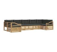vidaXL Ensemble de canapés d'extérieur 7 pcs Blanc et Anthracite, Canapés de Jardin, mobilier Moderne pour l'extérieur, Confort au Bord de la Piscine, Designs Pratiques pour la terrasse