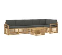 vidaXL Ensemble de canapés d'extérieur 7 pcs Blanc et Anthracite, Salon de Jardin, Ensembles Modernes, canapés modulaires, Salle à Manger détente, Ensemble Bois, Design pour Patio