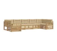 vidaXL Ensemble de canapés d'extérieur 7 pcs Blanc et Beige, Canapés de Jardin, mobilier Moderne pour l'extérieur, Confort au Bord de la Piscine, Designs Pratiques pour la terrasse
