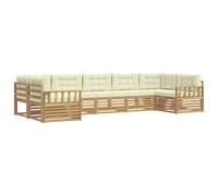 vidaXL Ensemble de canapés d'extérieur 7 pcs Blanc et crème, Canapés de Jardin, mobilier Moderne pour l'extérieur, Confort au Bord de la Piscine, Designs Pratiques pour la terrasse